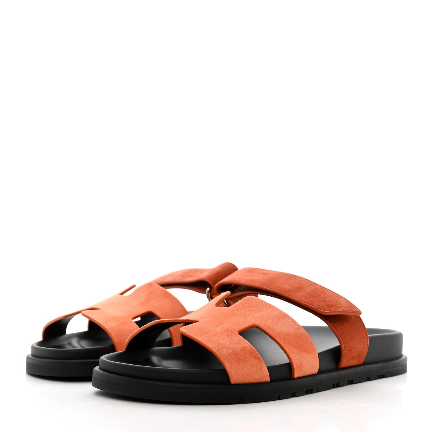 Hermes Suede Goatskin Womens Chypre Sandals 39.5 Rose Bois De Santal Rouge De Turin 3 of 9