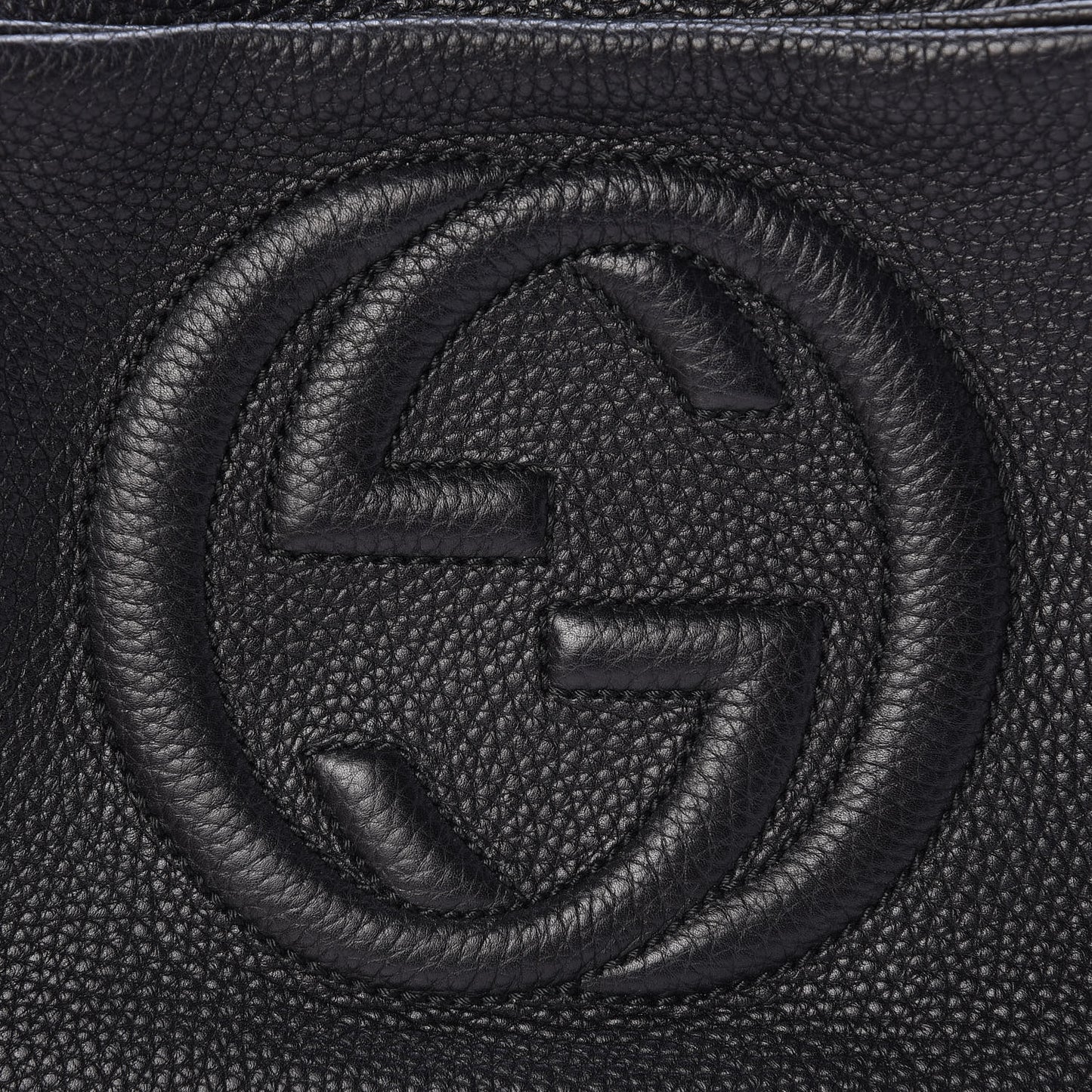 Pebbled Calfskin Small Soho Disco Bag Black