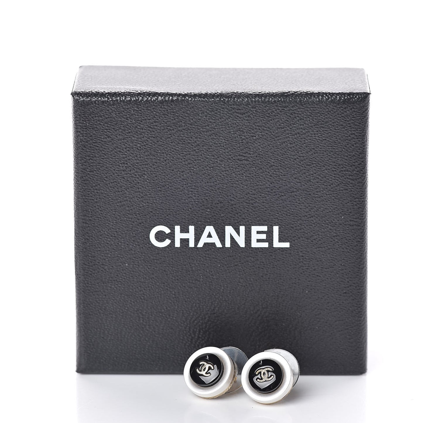 Resin CC Earrings Black Gold