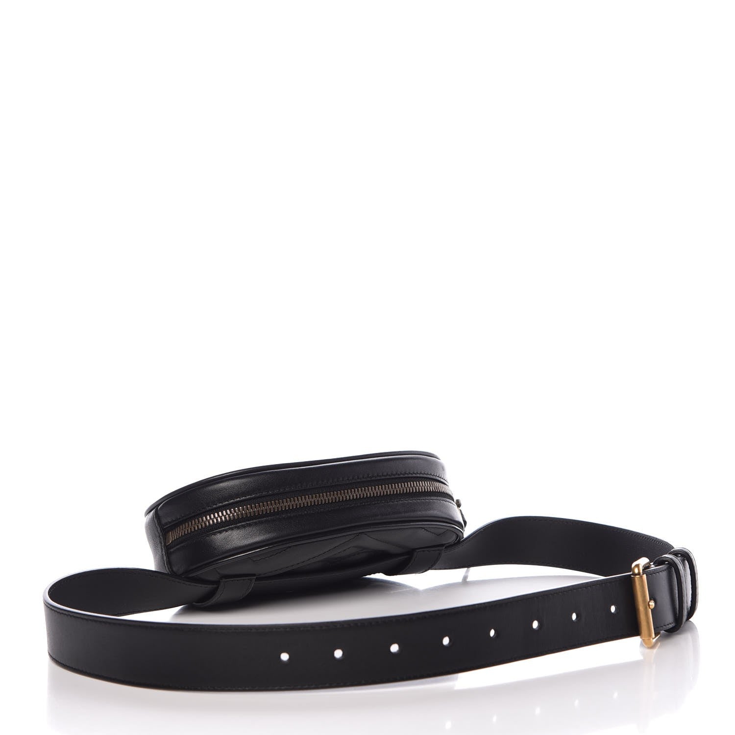 Gucci Calfskin Matelasse GG Marmont Belt Bag 85 34 Black 3 of 7