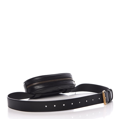 Gucci Calfskin Matelasse GG Marmont Belt Bag 85 34 Black 3 of 7