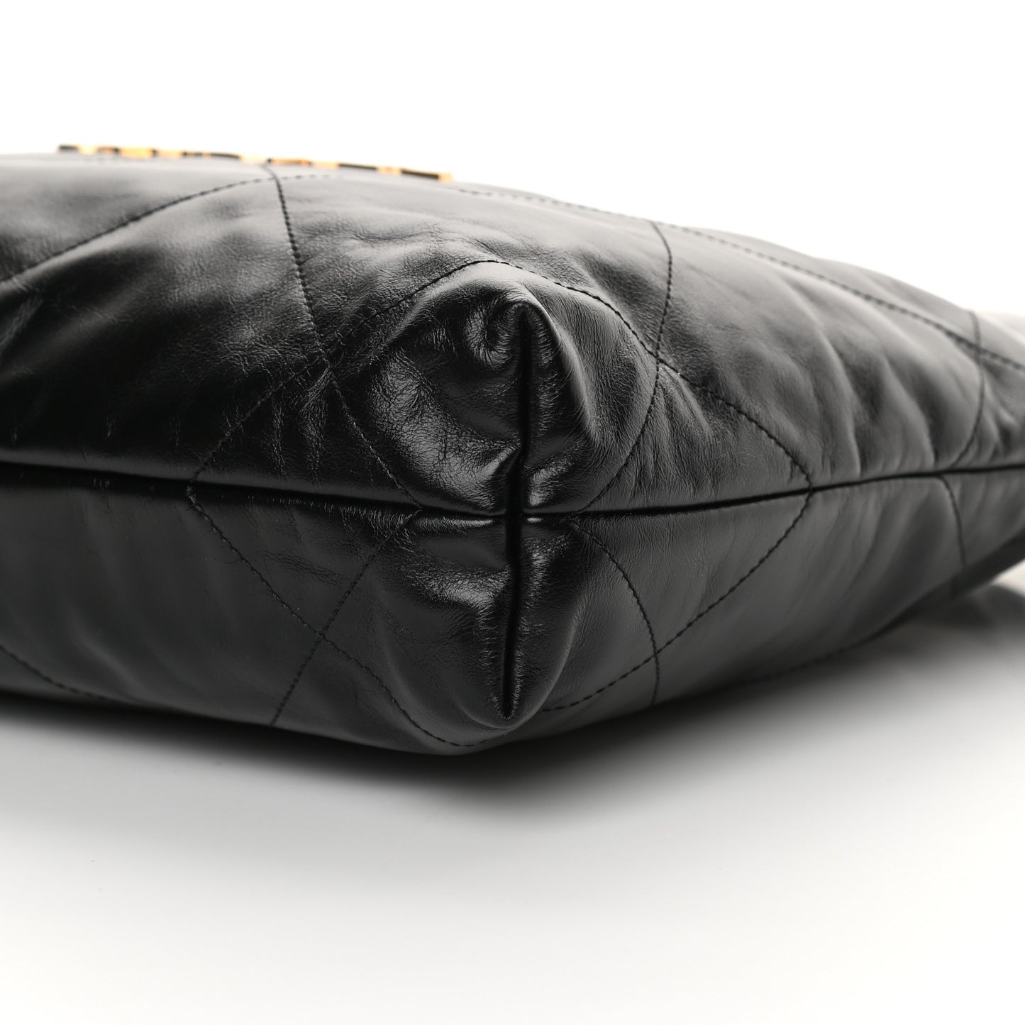 Shiny Calfskin Quilted Small Chanel 22 Black
