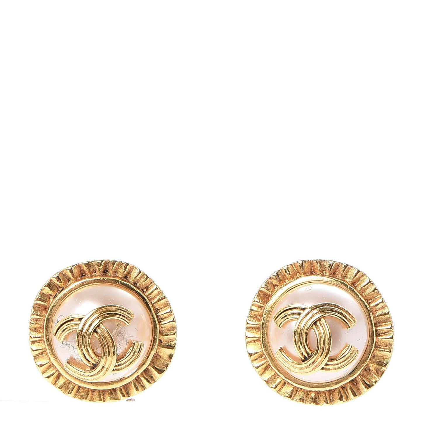 Pearl CC Clip On Earrings Gold
