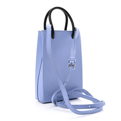 Balenciaga Squared Calfskin Logo Shopping Phone Holder Bag Light Purple 3 of 9