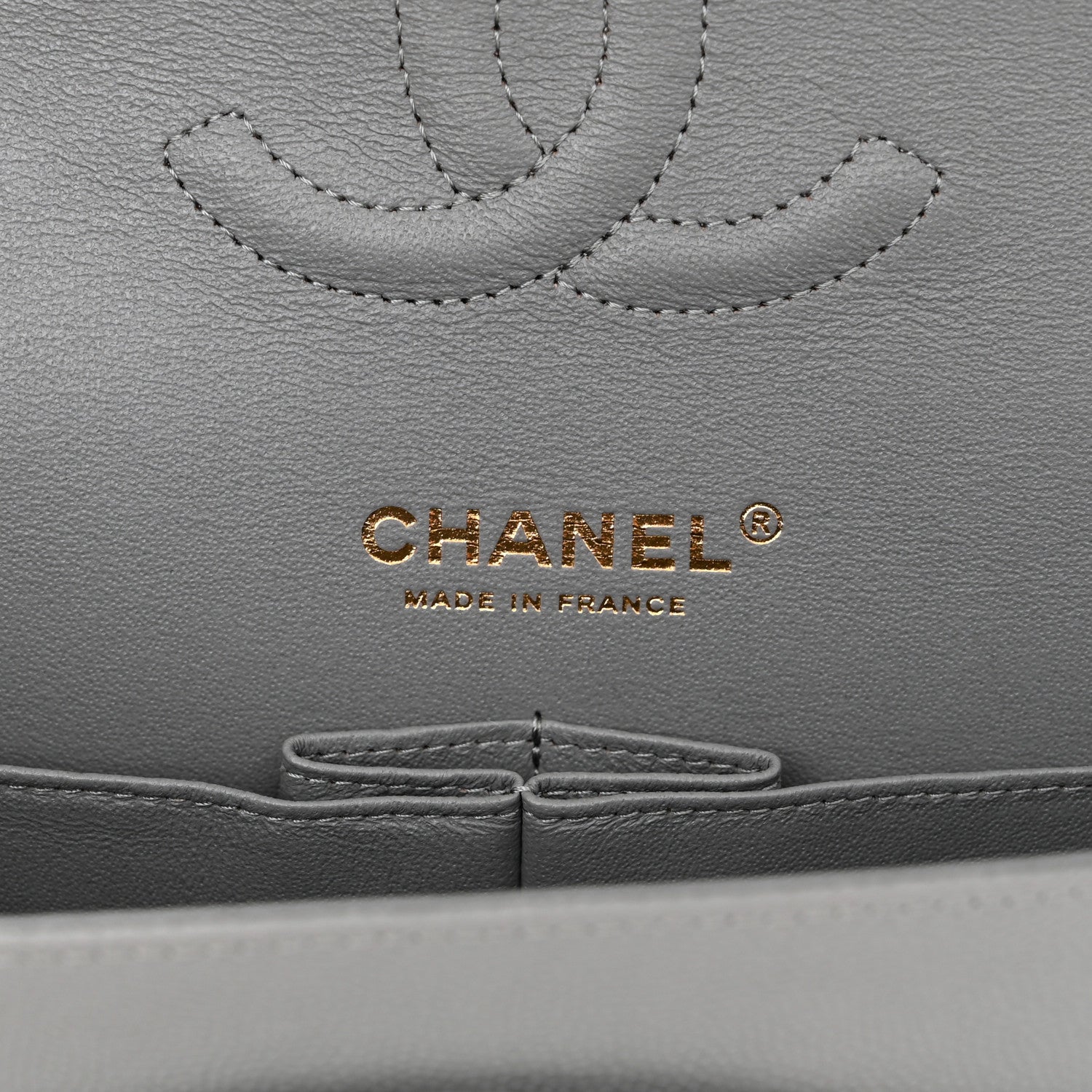 Chanel Caviar Quilted Medium Double Flap Grey 6 of 10