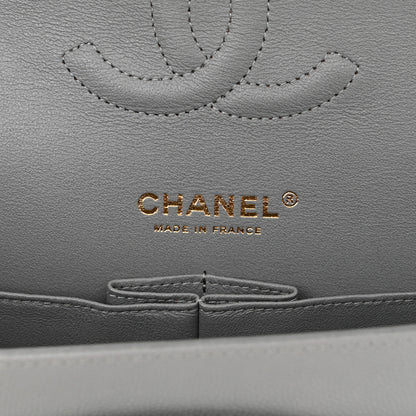 Chanel Caviar Quilted Medium Double Flap Grey 6 of 10