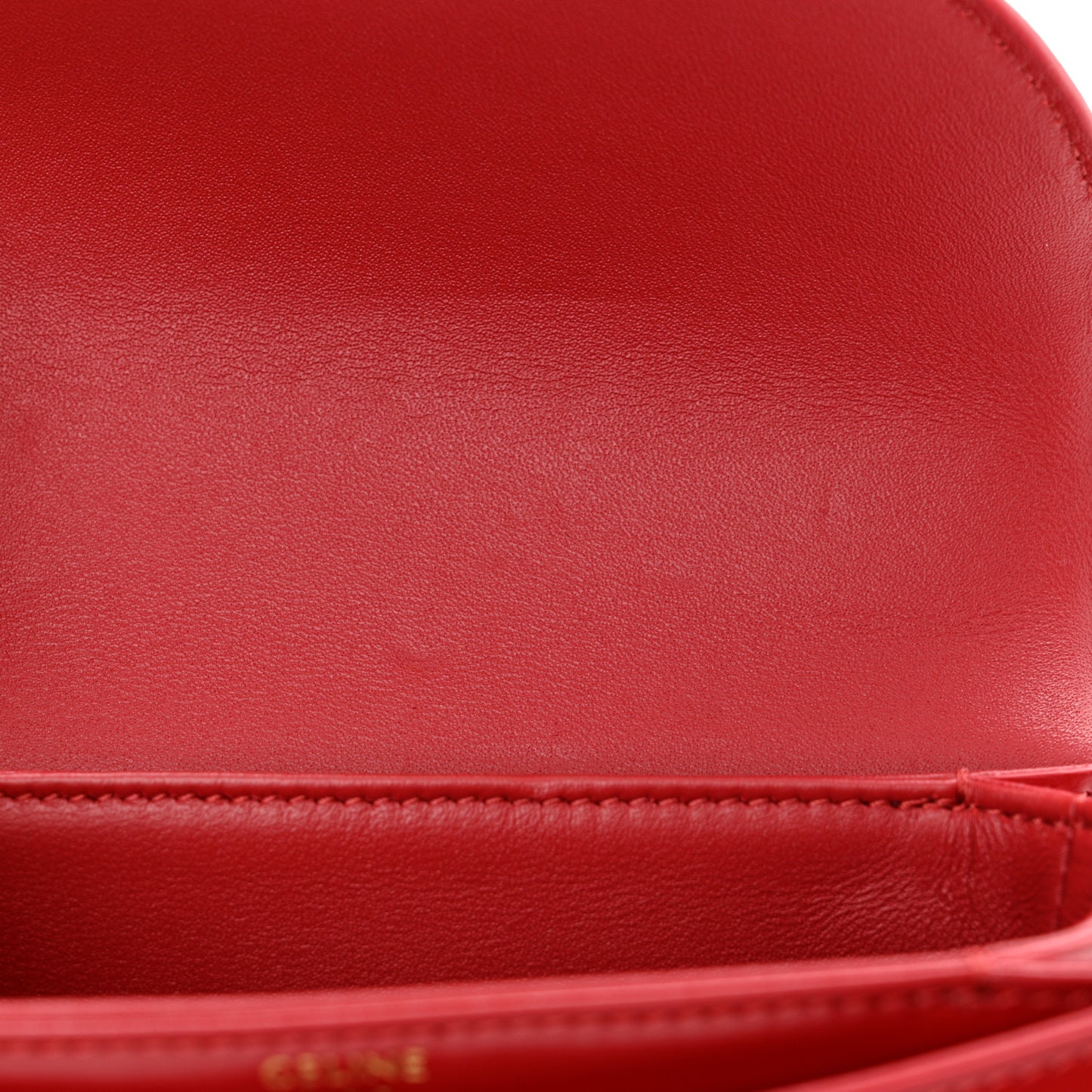 Shiny Calfskin Triomphe Mini Besace Clea Red
