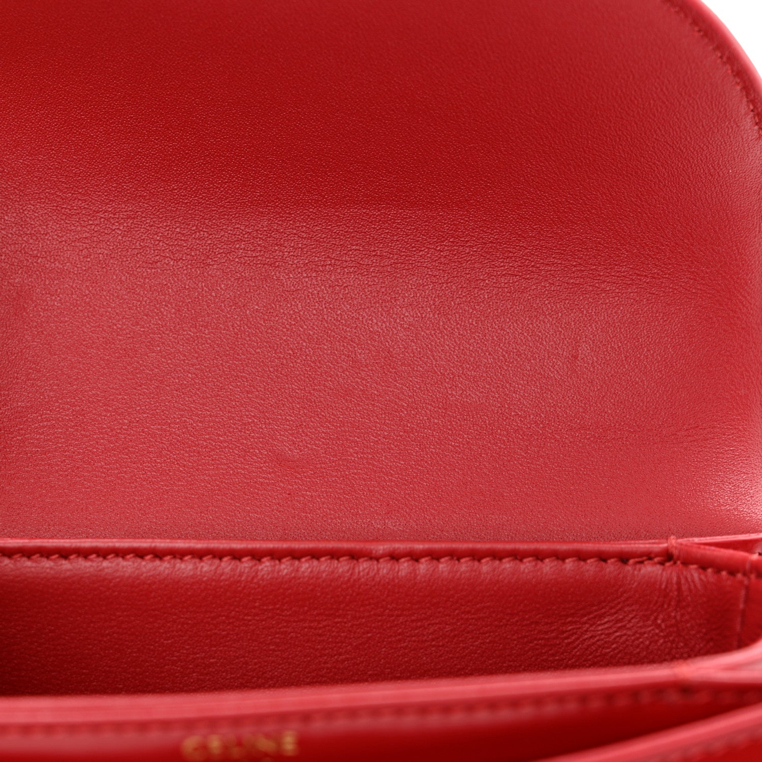 Celine Shiny Calfskin Triomphe Mini Besace Clea Red 11 of 15