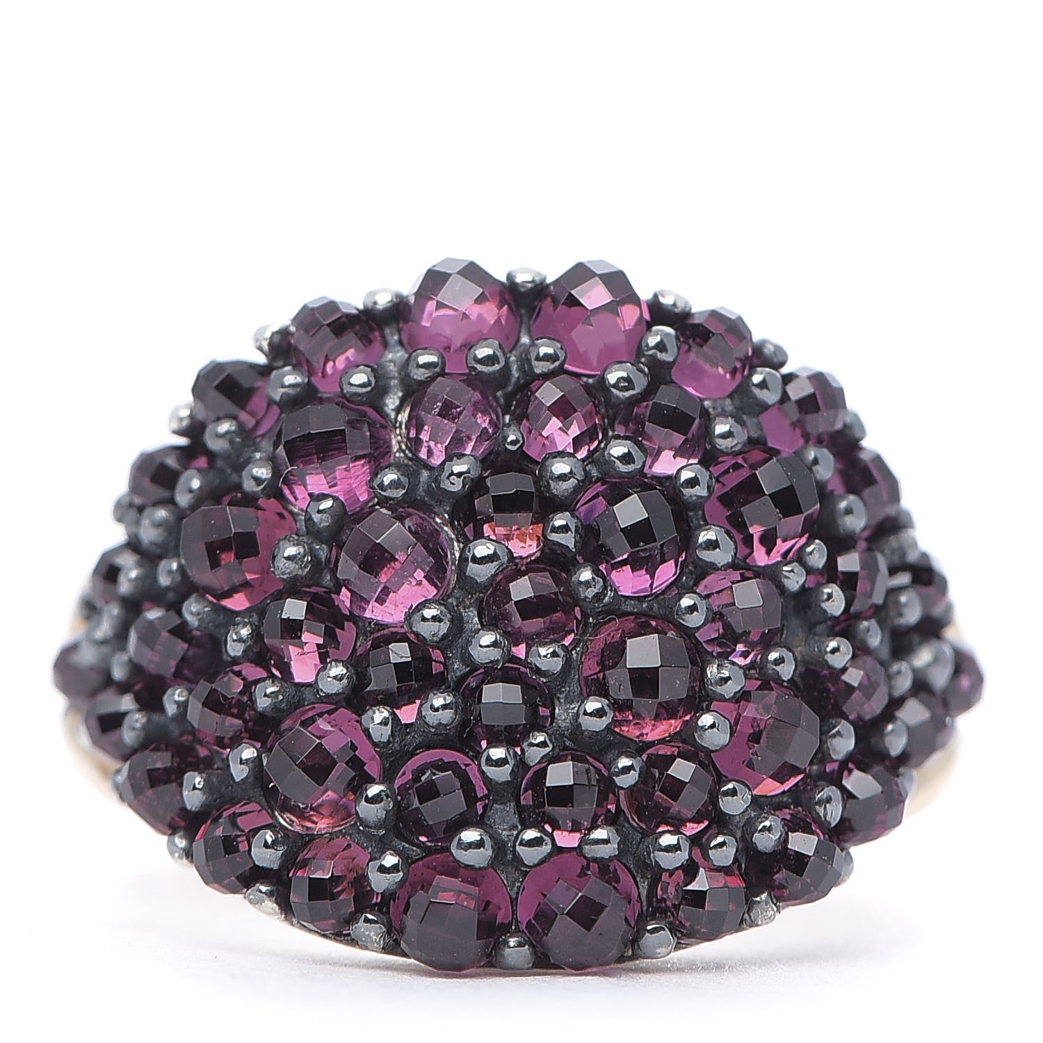 David Yurman Sterling Silver 18K Yellow Gold Rhodolite Garnet Osetra Cable Berries Pinky Ring 45 3.5 1 of 6