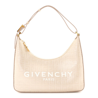 Givenchy Coated Canvas Logo 4G Embossed Small Moon Cut Out Shoulder Bag Natural Beige 2 of 19