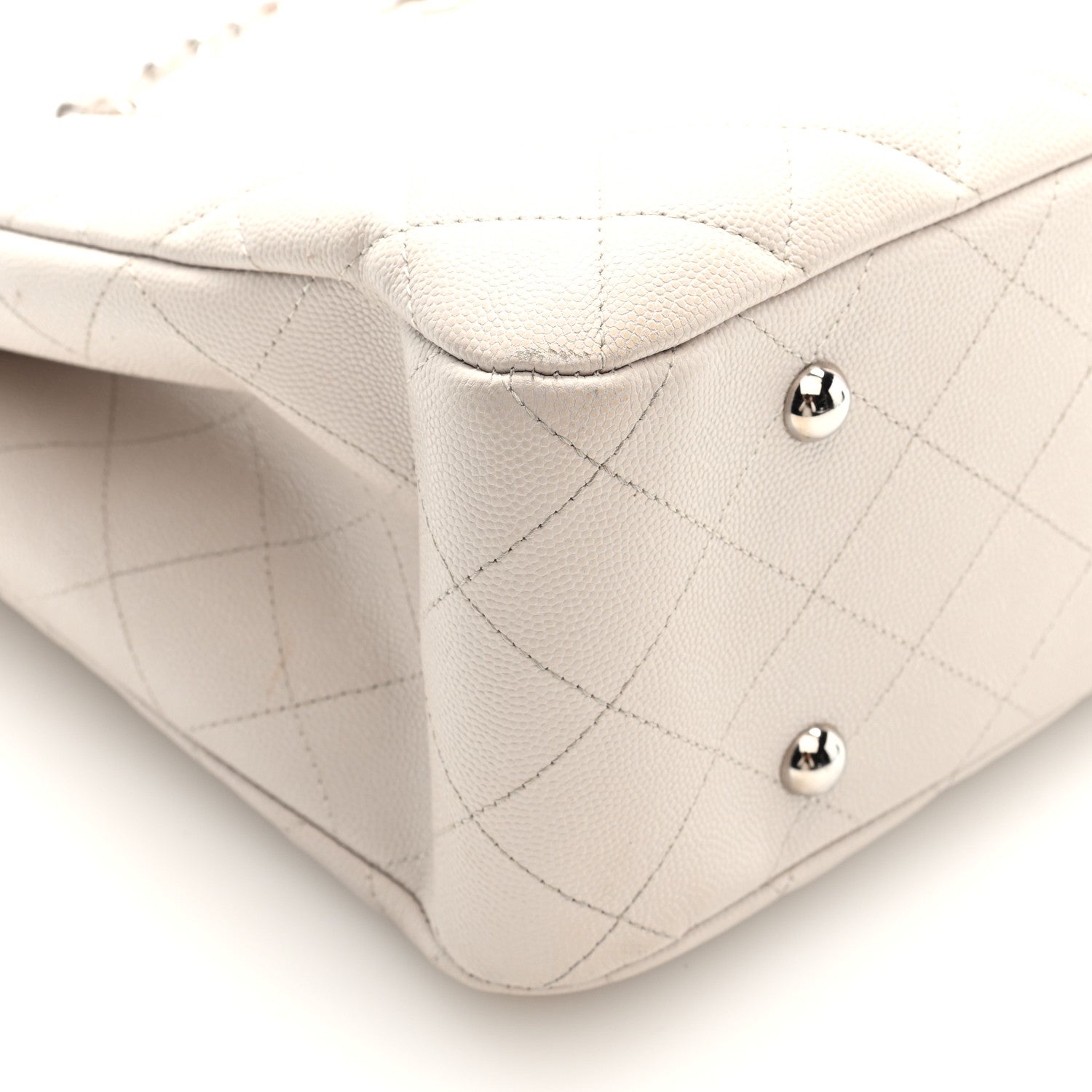 Chanel Caviar Quilted Large CC Shopping Tote Ivory 9 of 12