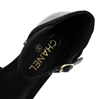 Chanel Lambskin Grosgrain Cap Toe Mary Jane Flats 38.5 Black 8 of 10