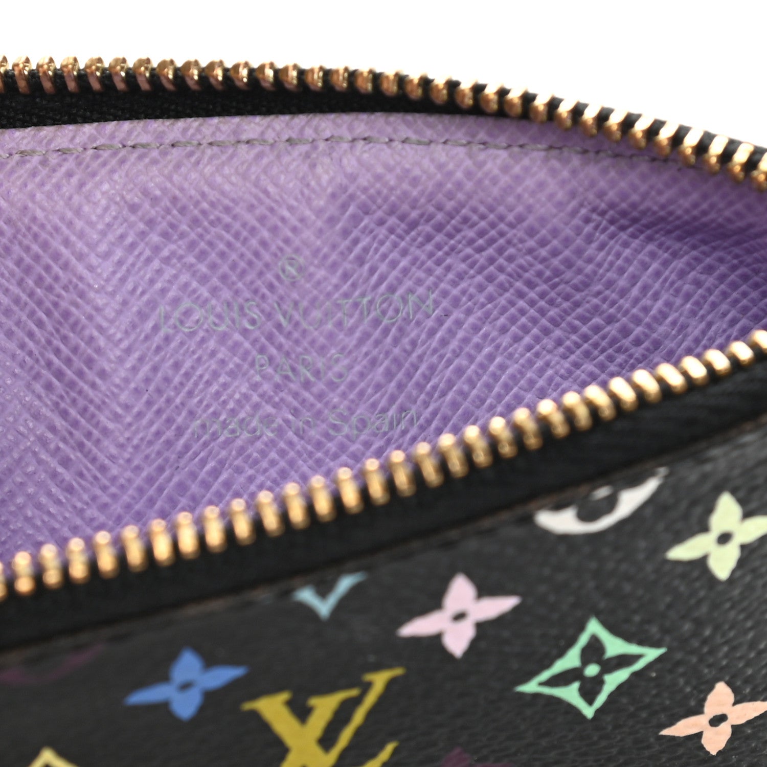 Louis Vuitton Monogram Multicolor Key Pouch Black Violet 6 of 10