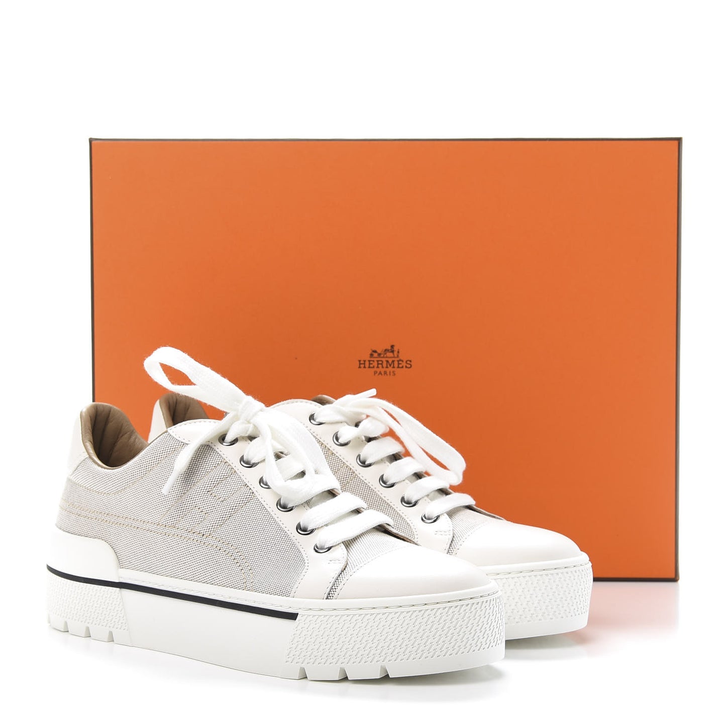 Canvas Calfskin Womens Voltage Sneakers 37 Prunoir White