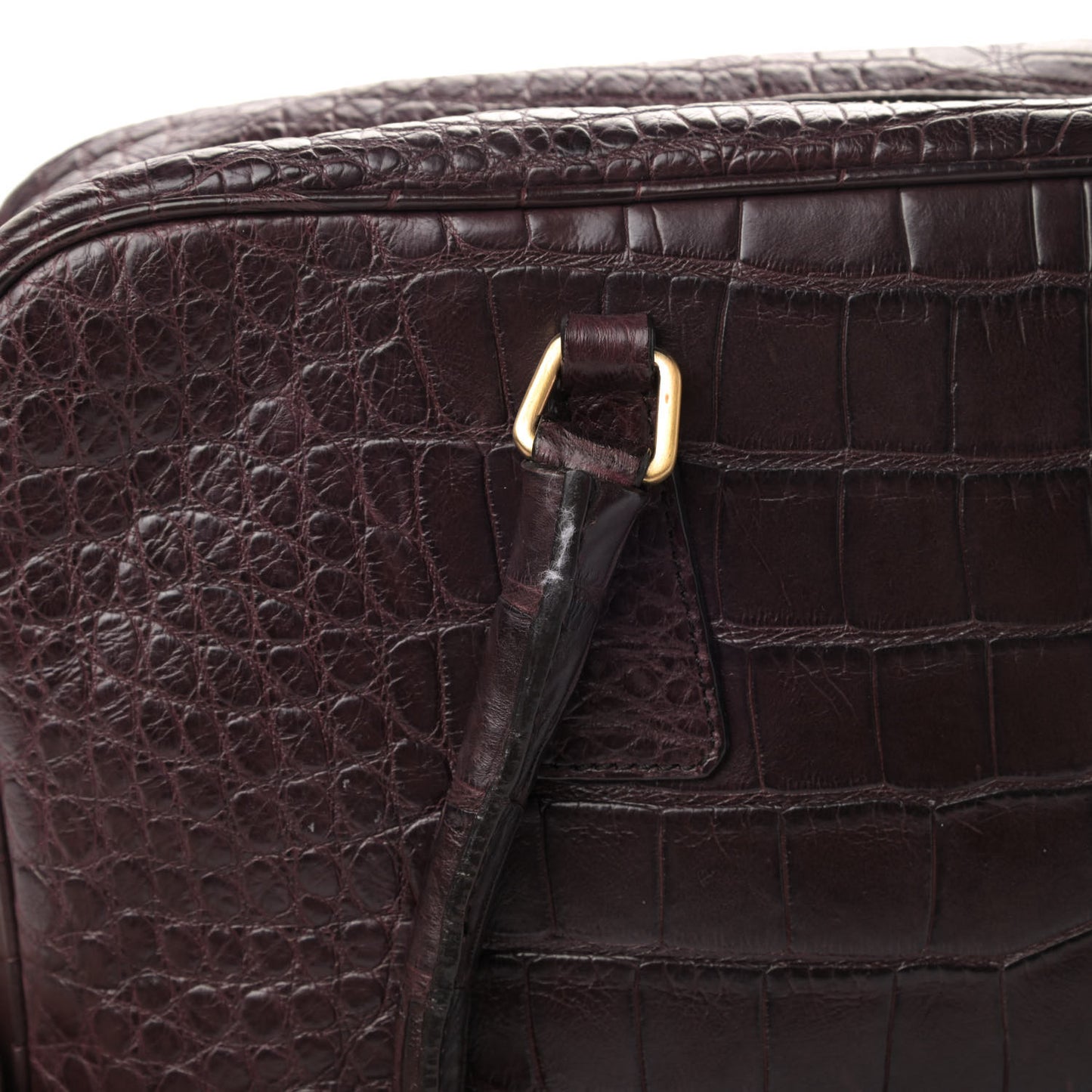Calfskin Crocodile Embossed Tote Purple