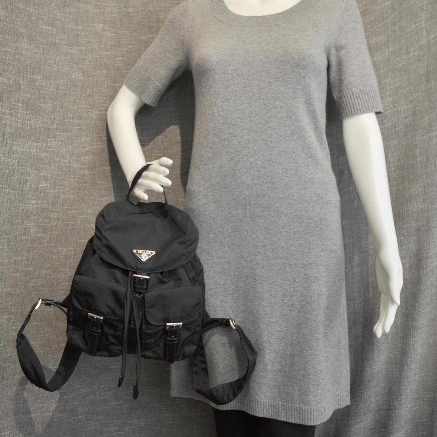 Tessuto Nylon Small Backpack Black