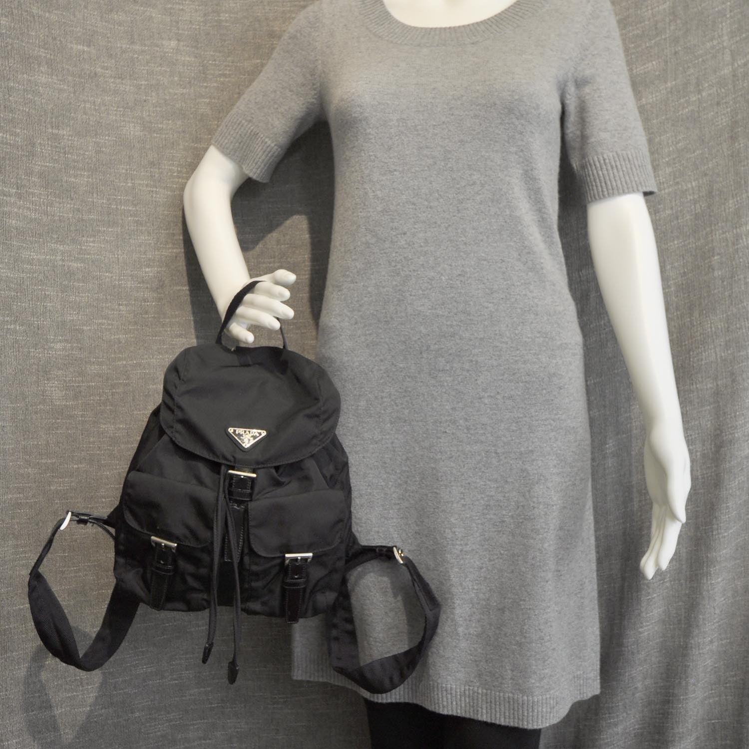 Prada Tessuto Nylon Small Backpack Black 2 of 9