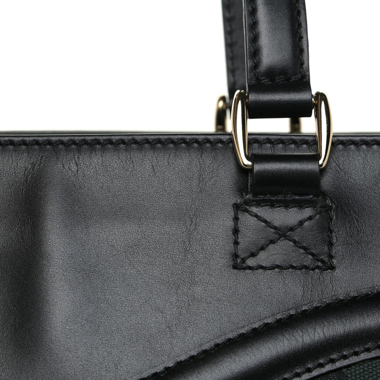 Monogram Crest Tote Green Black