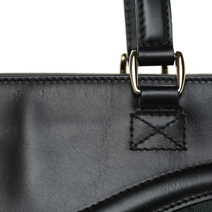 Gucci Monogram Crest Tote Green Black 14 of 18