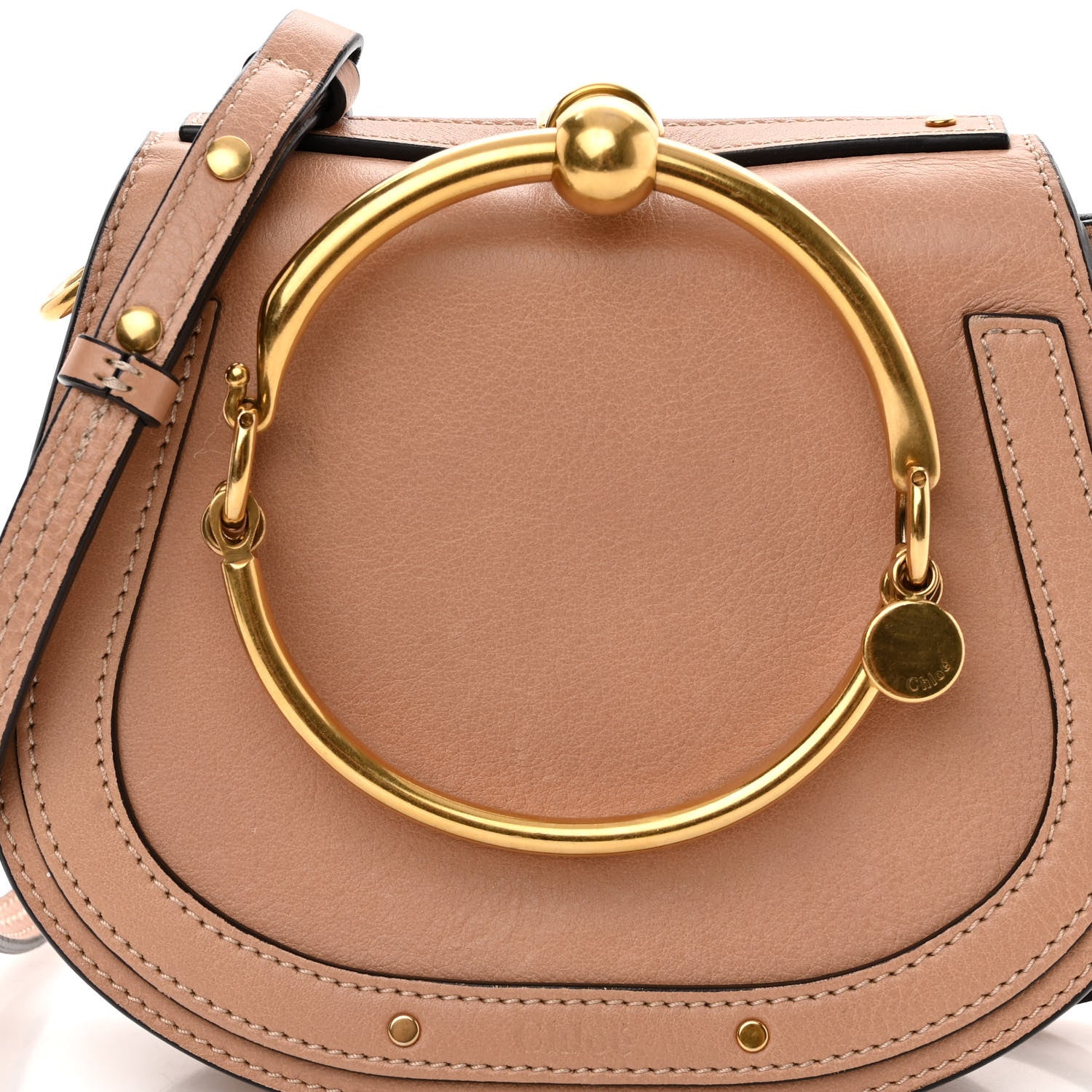 Chloe Calfskin Suede Small Nile Bracelet Bag Biscotti Beige 7 of 12