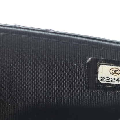 Chanel Patent Calfskin Quilted Boy Wallet On Chain WOC Black 8 of 12