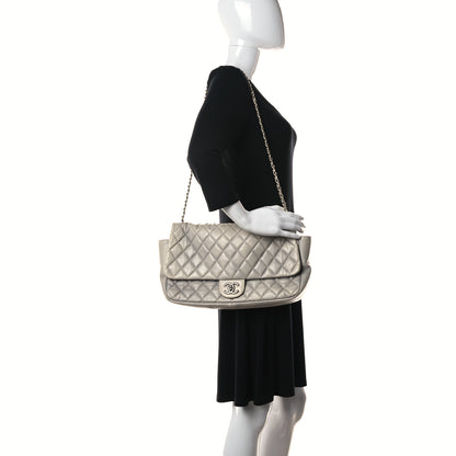 Chanel Lambskin Quilted Jumbo Coco Rain Flap Grey 2 of 27