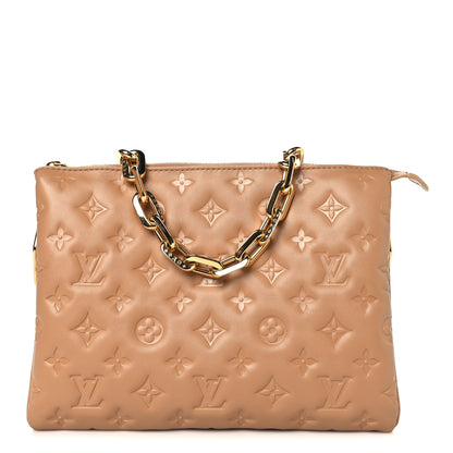 Louis Vuitton Lambskin Embossed Monogram Coussin PM Camel 1 of 11