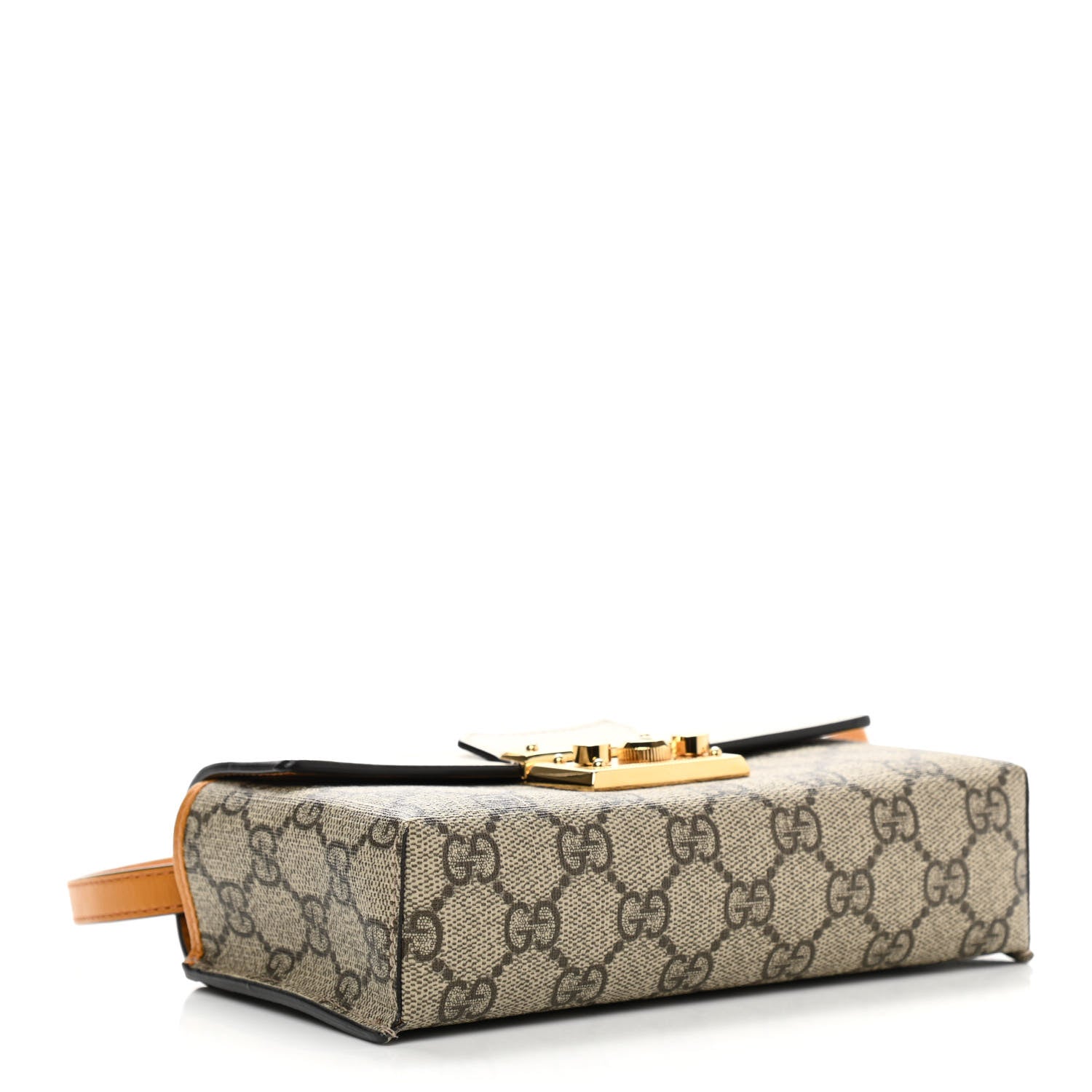 Gucci GG Supreme Monogram New Sakai Calfskin Mini Padlock Top Handle Shoulder Bag Beige Ebony Mystic White Sun Oil 4 of 11