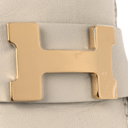 Hermes Goatskin Womens Paris Loafers 37 Beige Glaise 11 of 13