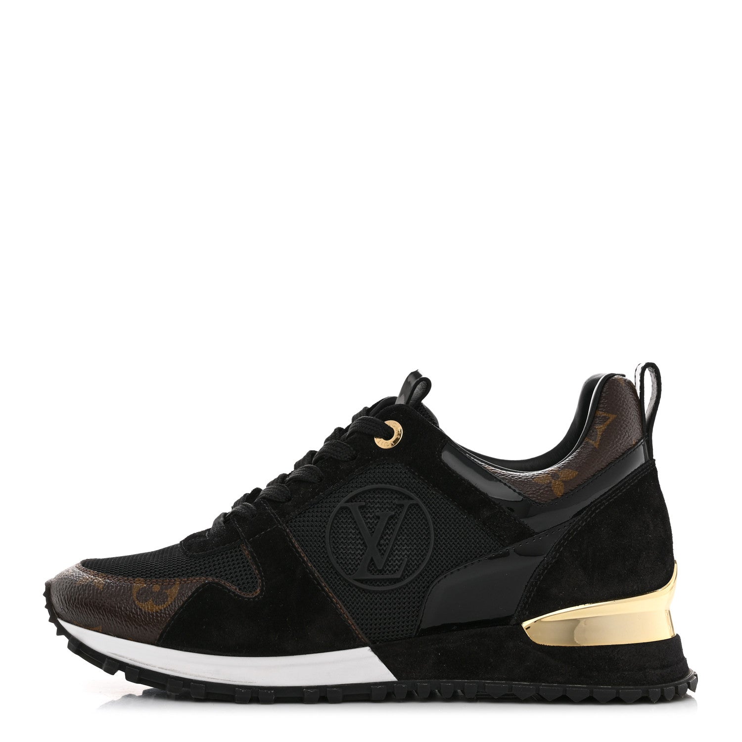 Louis Vuitton Suede Monogram Run Away Sneakers 37 Black 1 of 8