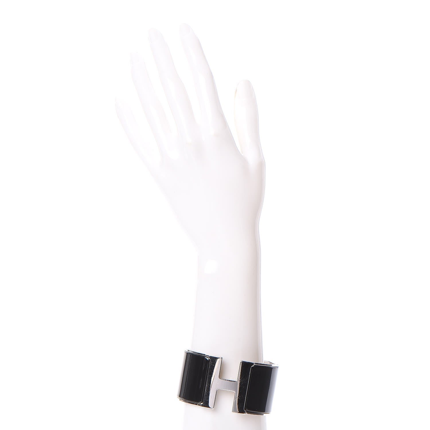 Hermes Enamel Extra Wide Clic Clac H Bracelet GM Black 2 of 4