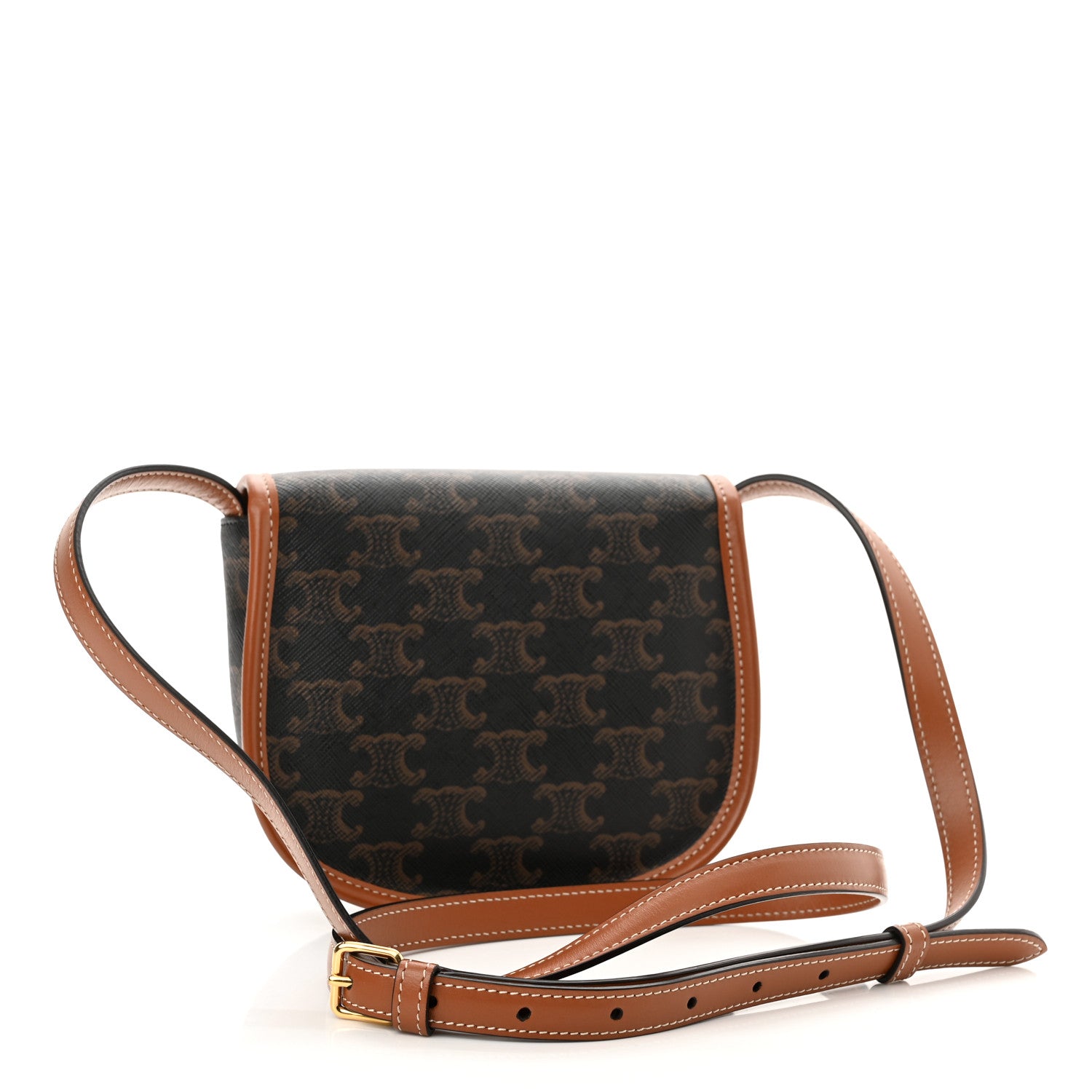 Celine Canvas Calfskin Triomphe Mini Besace Tan 3 of 9