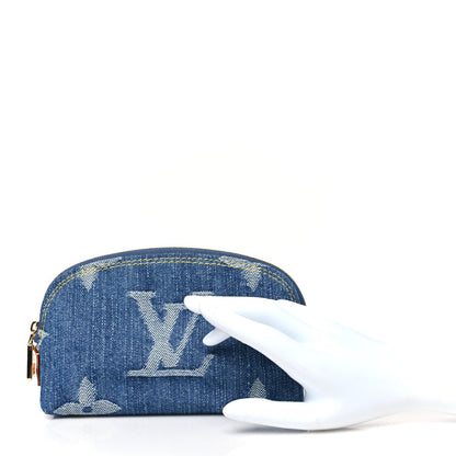 Louis Vuitton Denim Giant Monogram Pochette Cosmetique PM Denim Blue 2 of 7