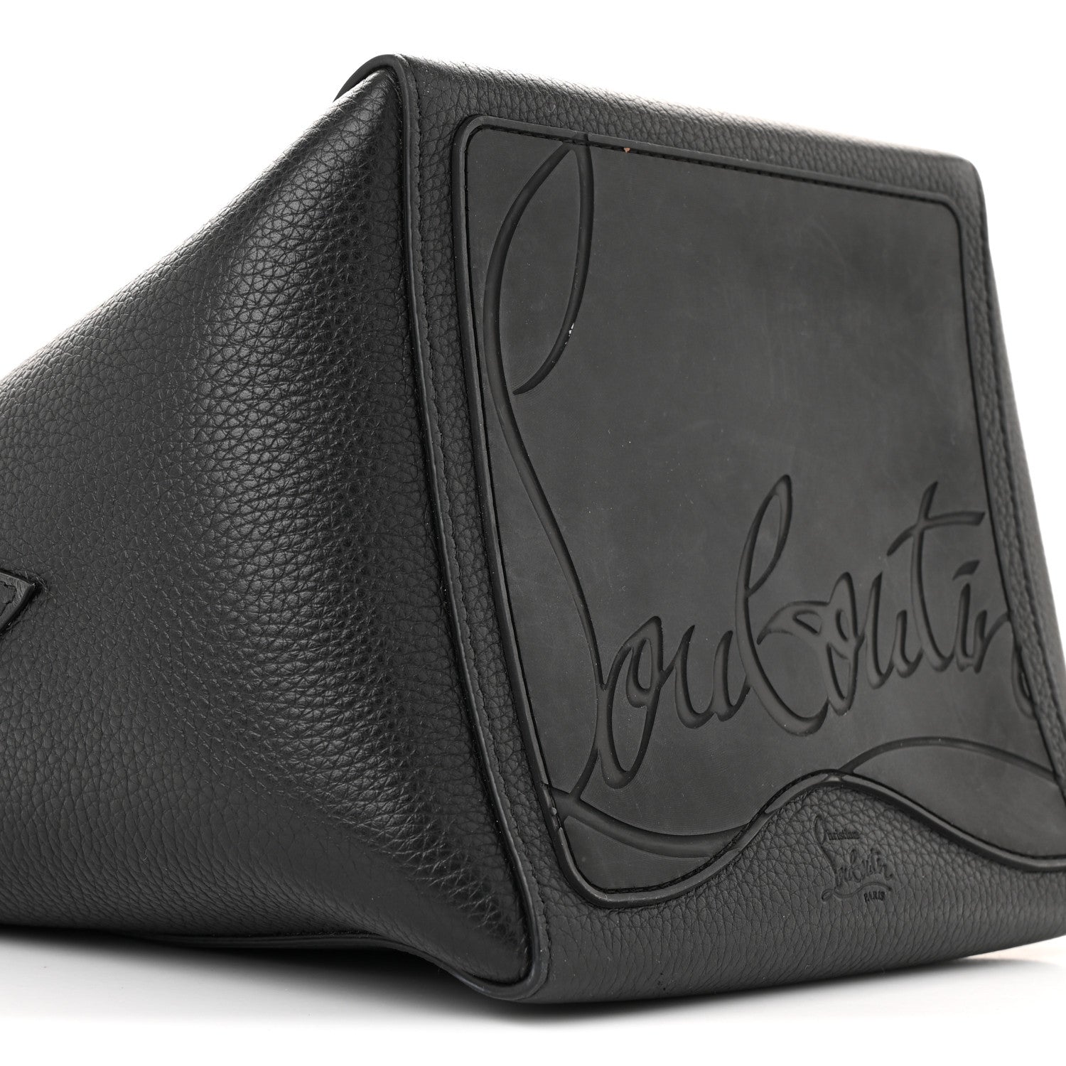 Christian Louboutin Calfskin Empire Spike Studded Mini Cabachic Bucket Bag Black 9 of 13