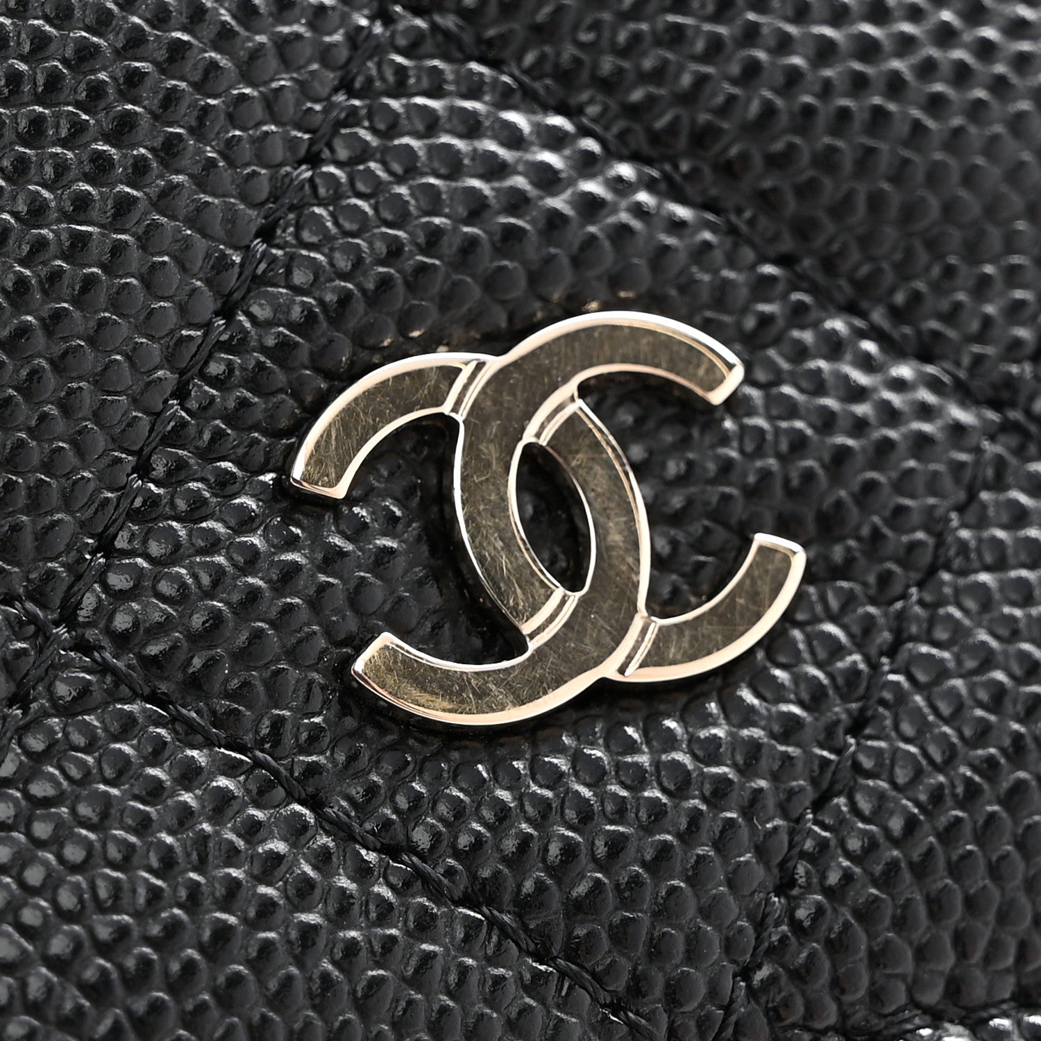 Chanel Caviar Quilted Zip Card Holder Wallet Black 8 of 8