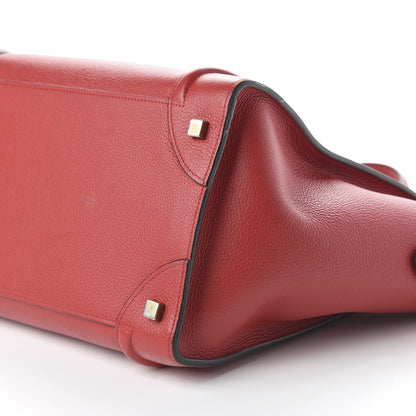 Celine Drummed Calfskin Mini Luggage Coquelicot 7 of 10