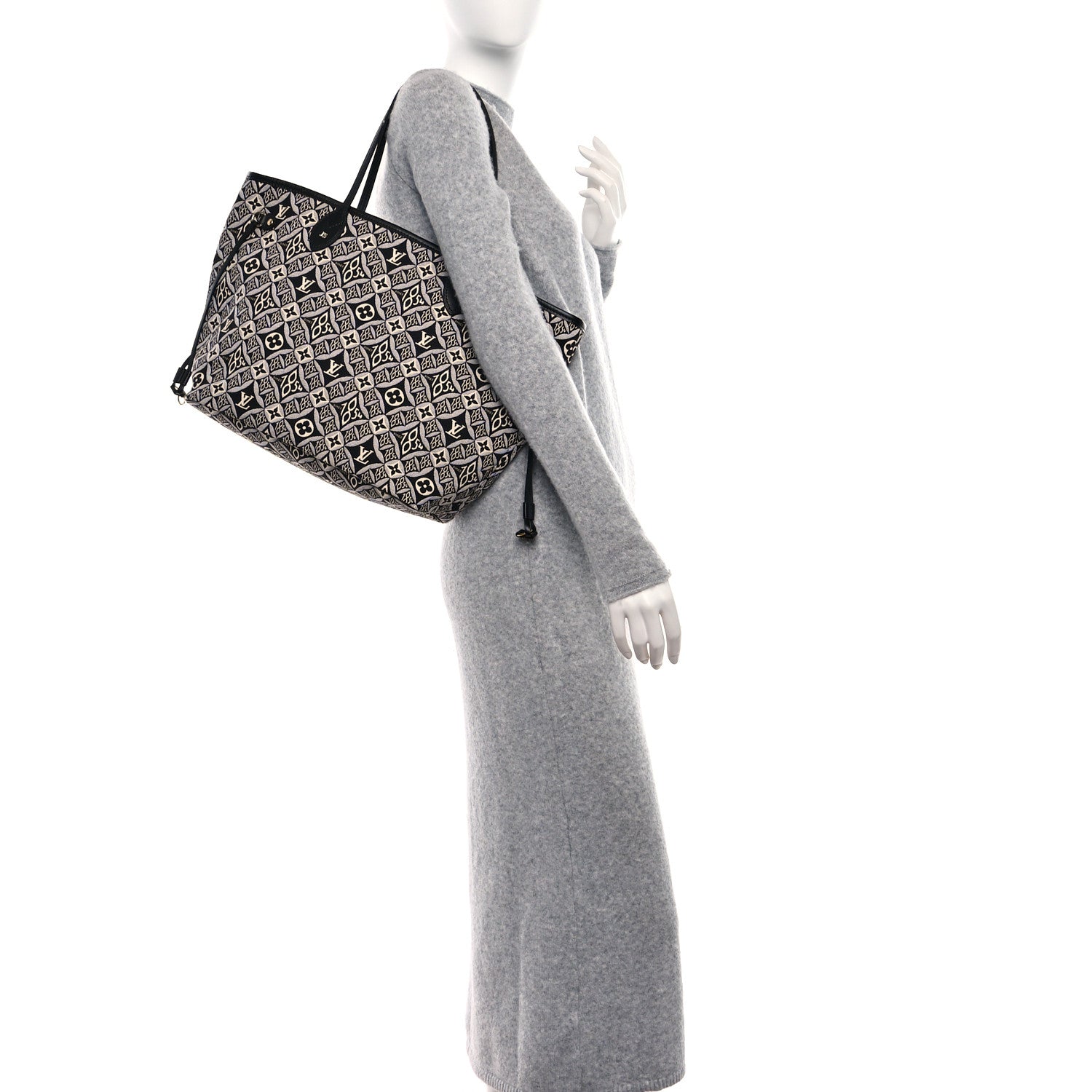 Louis Vuitton Jacquard Since 1854 Neverfull MM Grey 2 of 9