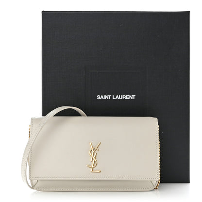 Saint Laurent Smooth Calfskin Monogram Phone Holder Crossbody Crema Soft 11 of 11