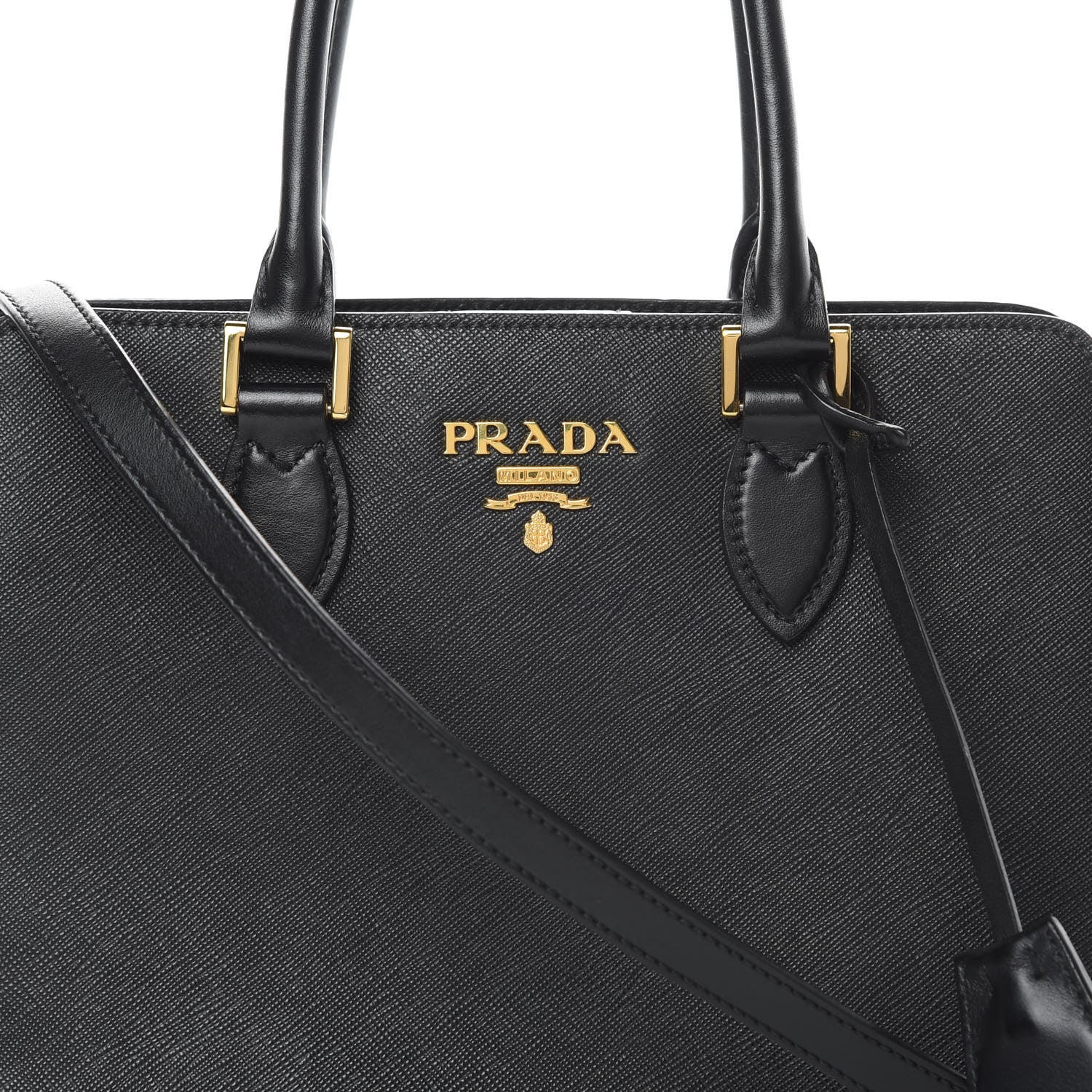 Prada Saffiano Soft Calfskin Zippered Tote Black 9 of 13