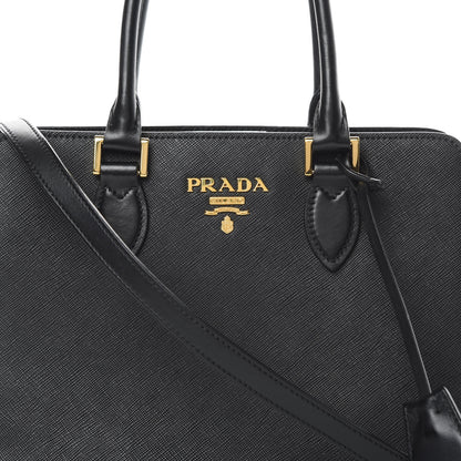 Prada Saffiano Soft Calfskin Zippered Tote Black 9 of 13