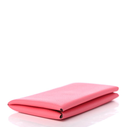 Hermes Evercolor Calvi Card Case Rose Azalee 4 of 7