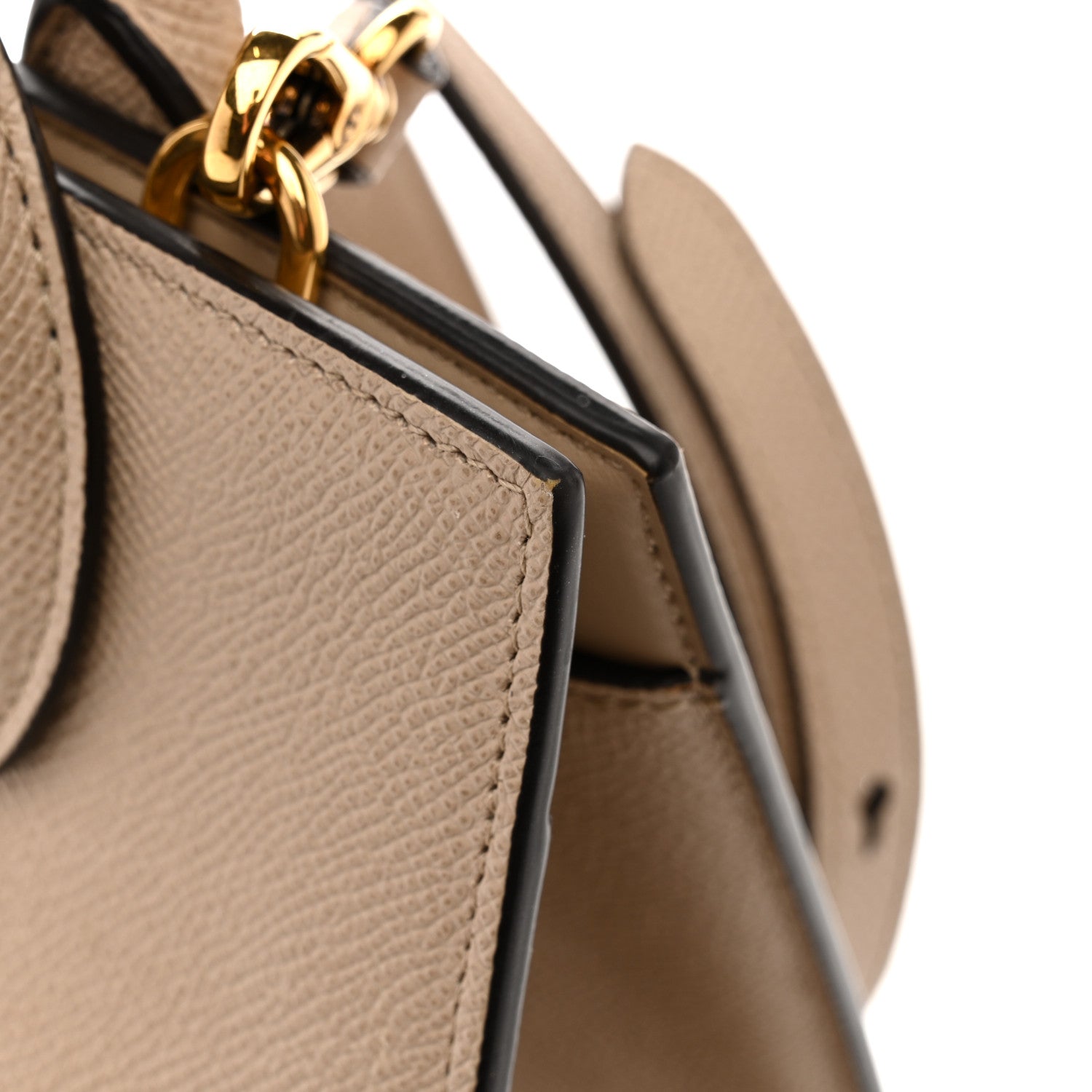 Salvatore Ferragamo Hammered Calfskin Small The Studio Box Bag Daino 14 of 14