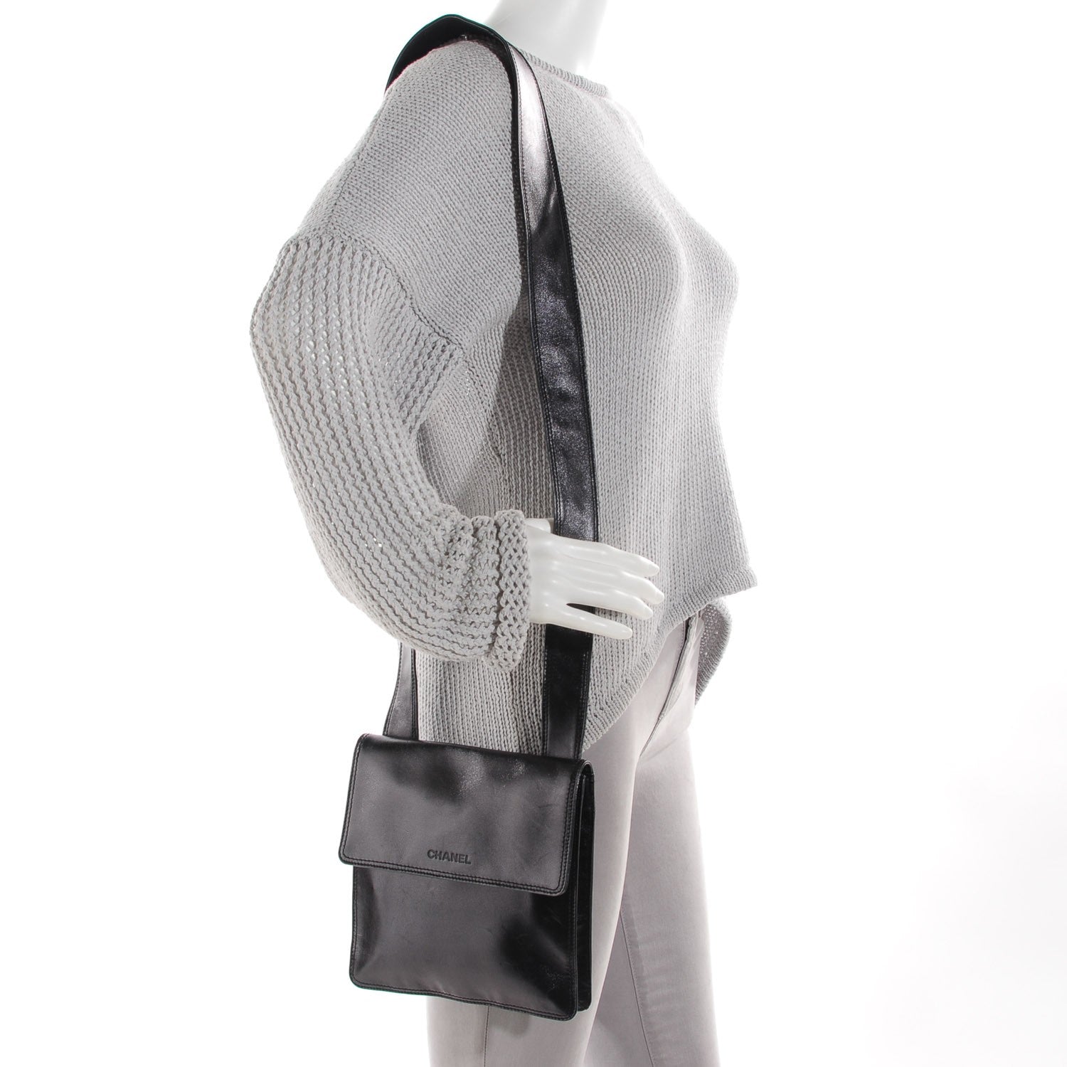 Chanel Lambskin Shoulder Flap Bag Black 2 of 8