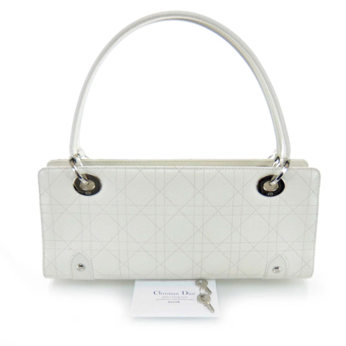 Leather Cannage East West Lady Dior White