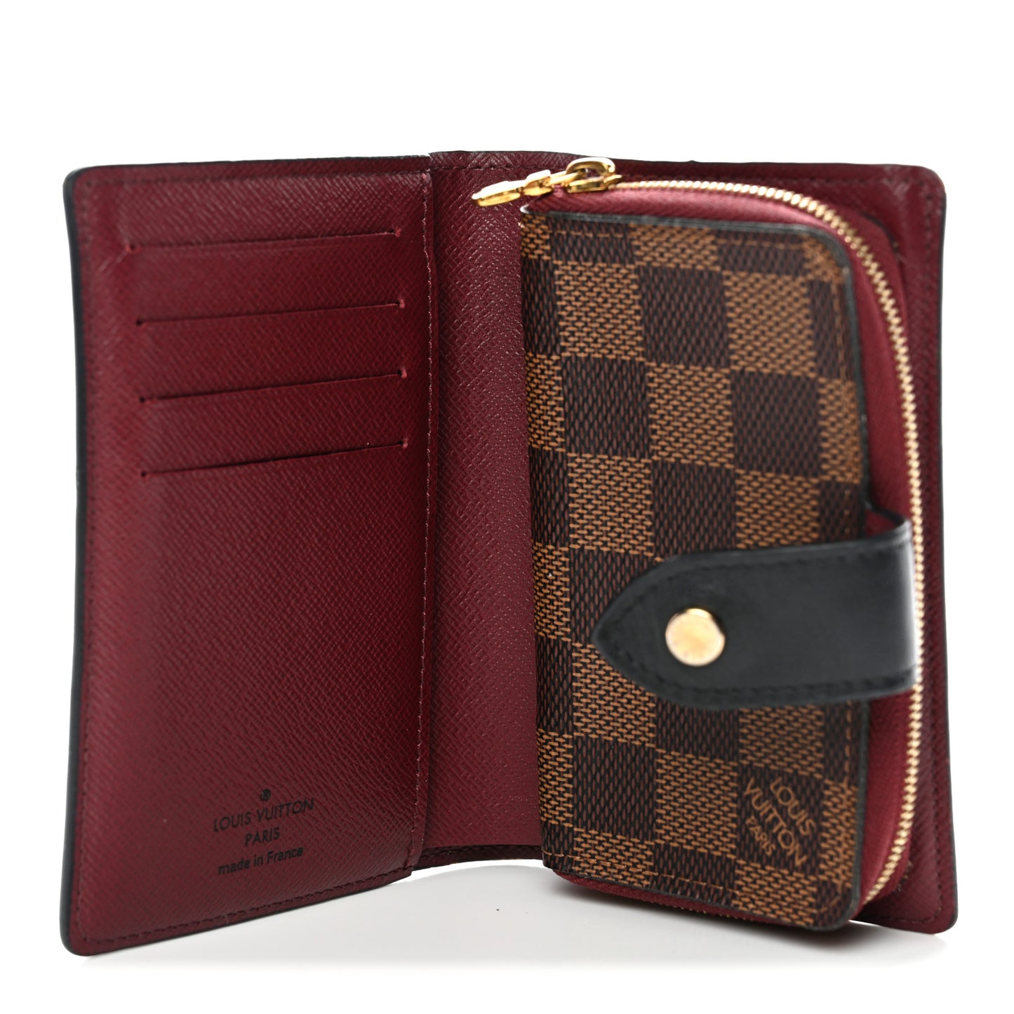 Damier Ebene Juliette Wallet Bordeaux Black