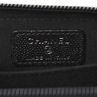 Chanel Caviar Quilted Boy Zip Around Coin Purse Wallet So Black 6 of 8
