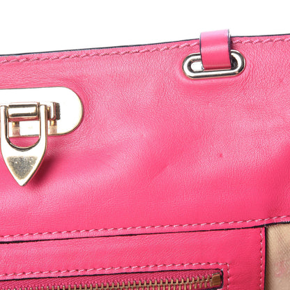 Valentino Garavani Vitello Small Rockstud Tote Pop Fuxia 12 of 19