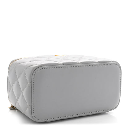 Chanel Lambskin Quilted Small Pearl Crush Vanity Case With Chain Grey 4 of 11