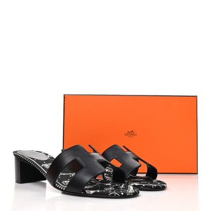 Hermes Calfskin Oasis Sandals 39 Black 9 of 9