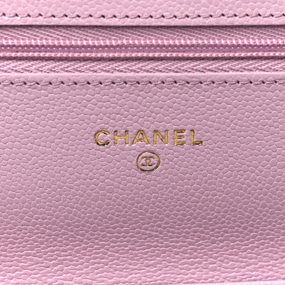 Chanel Caviar Quilted Wallet on Chain WOC Light Pink 6 of 12